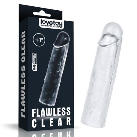 Add 1''Flawless Clear  Penis Sleeve Clear