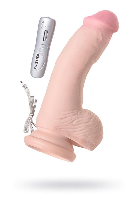 Realistic vibrator with suction cup TOYFA RealStick Elite, TPR, body, 7 vibration modes, 19 cm