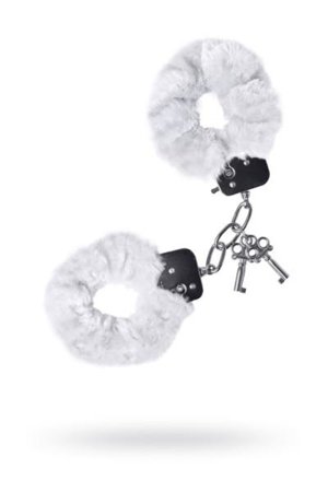 TOYFA Theater handcuffs, fluffy, white, 28 cm.